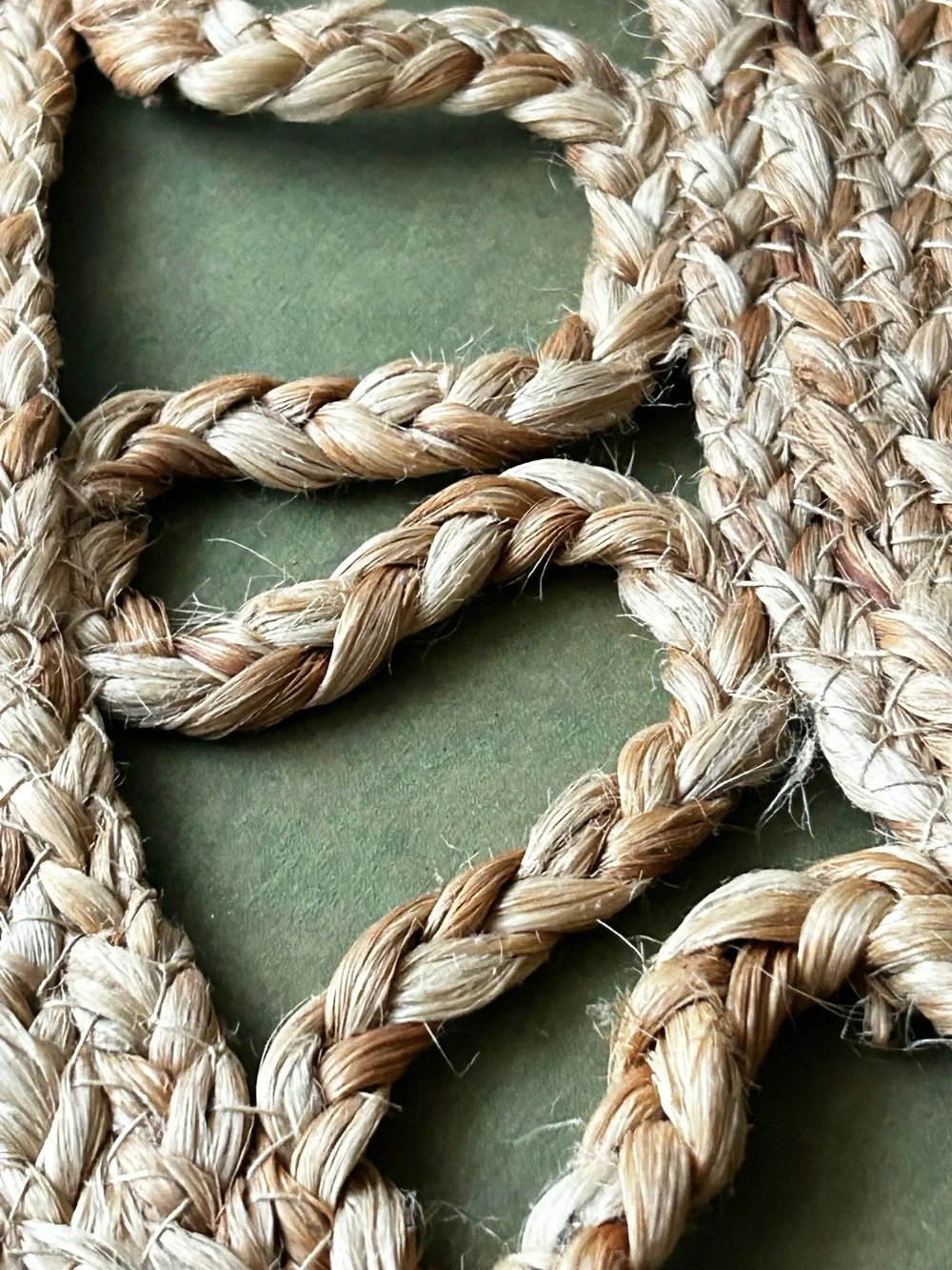 🌴Handwoven Boho Half Moon 100% Jute Rug/Doormat | Wall Hanging| 18x30